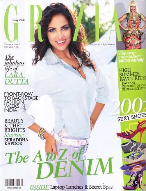 Lara Dutta covers on Grazia magazine